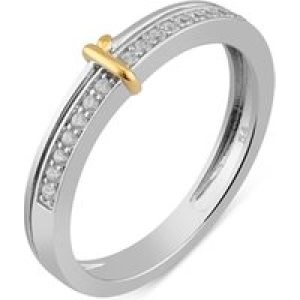 Argento Silver Two Tone Pave Crystal Ring – 58
