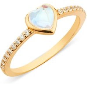 Argento Gold Mom of Pearl Middle Crystal Band Ring – 62
