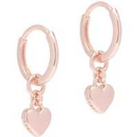 Ted Baker Rose Gold Tiny Center Huggie Earrings - Image 2