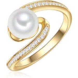 Valero Pearls Womens Female Sterling Silver Ring – Gold – Size M