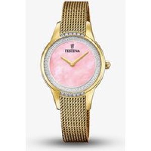 Festina Ladies Mademoiselle Gold Tone Pink Watch  F20495/2