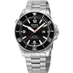 Gevril Mens Canal Boulevard Swiss Computerized 3 Palms, Sellita SW200 Motion, two toned 316L Stainless Metal SS/IPYG Bracelet. – Silver – One Dimension