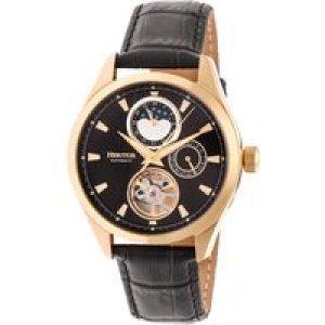 Heritor Automatic Mens Sebastian Semi-Skeleton Leather-Band Watch – Gold Stainless Steel – One Size