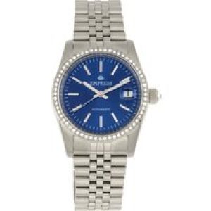 Empress Womens Constance Automated Bracelet Watch w/Date – Blue Stainless Metal – One Dimension
