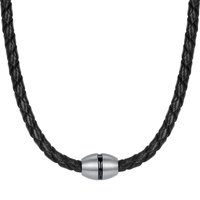 True Rebels Mens Male Authentic leather-based Necklace - Black - Measurement 45cm - Image 2