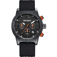 Breed Mens Double Agent Chronograph Watch with Date - Black Stainless Metal - One Measurement - Image 2