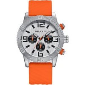 Breed Mens Double Agent Chronograph Watch with Date – Silver Stainless Metal – One Measurement