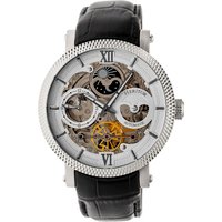 Heritor Automated Mens Aries Skeleton Leather-based-Band Watch - Black/White Stainless Metal - One Dimension - Image 2