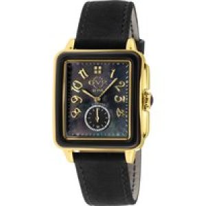 Gv2 Womens Bari Pink Teeth 9263 Swiss Quartz Diamond Italian Black Suede Leather-based Watch – One Measurement