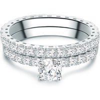 Tresor 1934 Womens Trilani Feminine Sterling Silver Ring - Dimension R - Image 2