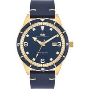 Rhodenwald & Söhne Mens Male Genuine leather watch – Gold Stainless Steel (archived) – One Size