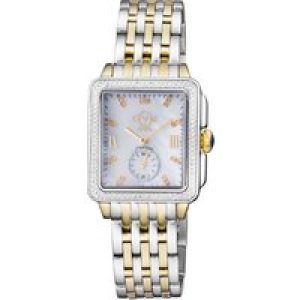 Gv2 WoMens Bari Swiss Quartz Diamonds Mom of Pearl Dial Two Tone Stainless Metal Watch – Silver & Gold – One Measurement