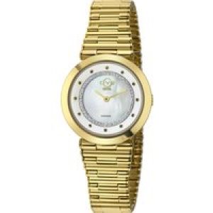 Gv2 Womens Burano Swiss Quartz MOP Dial Stainless Metal Bracelet Diamond Watch – Gold – One Dimension