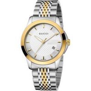 Gucci YA126409 G-Timeless Two-Tone Mens Watch – Silver & Gold – One Size