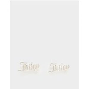 Juicy Couture Womens Accessories Crystal Alice Stud Earrings in Silver Metal – One Size