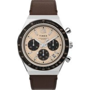 Timex Q Diver Chrono Mens Brown Watch TW2W51800 Leather (archived) – One Size