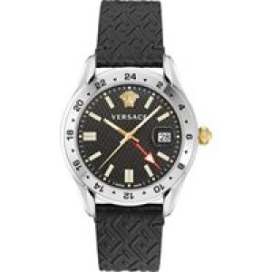 Versace Greca Time Gmt Mens Black Watch VE7C00123 Leather (archived) – One Size