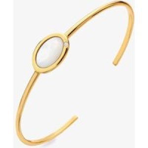 Hot Diamonds HDXGEM Mother Of Pearl 18ct Gold Plate Bangle DC188