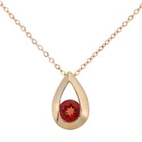 Diamant L'Eternel Womens 9ct Yellow Gold 0.35ct Garnet Tear Drop Pendant + 18" Chain - One Size - Image 2