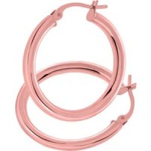 Diamant L’Eternel Womens 9ct Rose Gold Classic Hoop Earrings – One Size