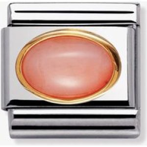 Nomination CLASSIC Gold Oval Stones Pink Coral Charm 030502/10