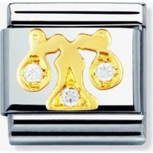 Nomination CLASSIC Gold Zodiac Cubic Zirconia Libra Charm 030302/07