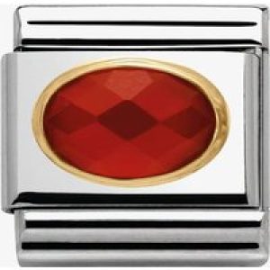 Nomination CLASSIC Gold Oval Stones Red Agate Charm 030502/28