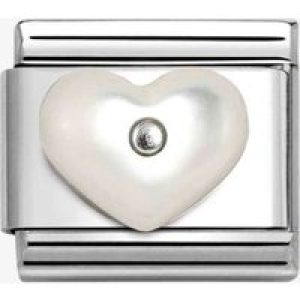 Nomination CLASSIC Silvershine Mother Of Pearl Heart Charm 330509/17
