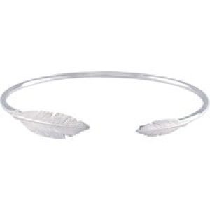 Silver Double Feather Torque Bangle