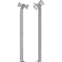 Pandora Silver Drop Crystal Bow Earrings - Image 2