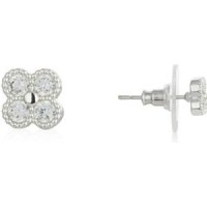 August Woods Silver Multi Crystal Clover Stud Earrings – Silver