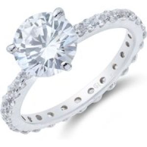 Silver Sensible Lower Cubic Zirconia Solitaire Ring