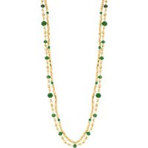August Woods Gold and Inexperienced Bead Double Necklace