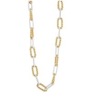 August Woods Silver Blended Textured Chain Necklace – 40cm