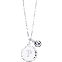 Karma Silver Letter Coin Necklace - Letter P - Image 2