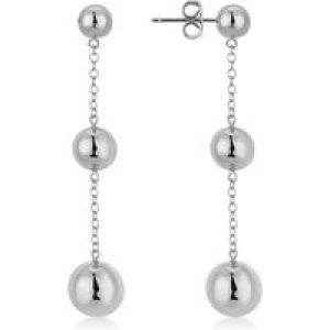 August Woods Silver Triple Beaded Drop Earrings – Silver