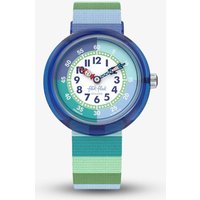 Flik Flak Stripy Green Fabric Watch FBNP226 - Image 2