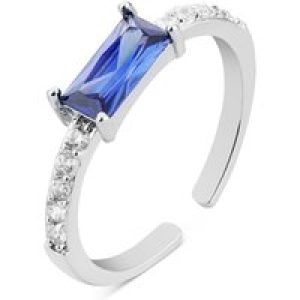 August Woods Silver Sapphire Crystal Adjustable Ring