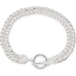 August Woods Silver Curb Chain T-Bar Bracelet – 19cm