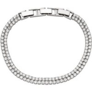 August Woods Silver Crystal Move Double Row Bracelet – Silver