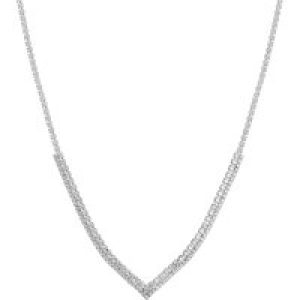 August Woods Silver V Crystal Remark Necklace – Silver