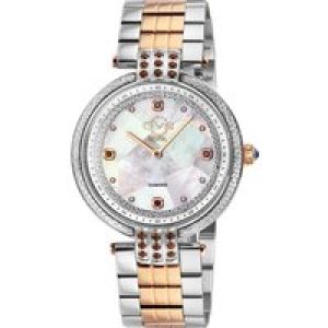 Gv2 WoMens Matera 12810B Swiss Quartz Diamond White MOP Dial Watch – Silver & Gold – One Measurement