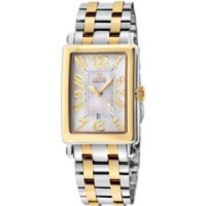 Gevril Ave of Americas Mini WoMens Swiss Quartz Two toned IPYG Stainless Steel Case, White MOP Dial Watch – Gold – One Size