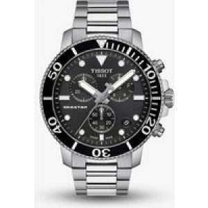 Tissot Mens T-Sport Seastar 1000 Chronograph Black Dial Stainless Steel Bracelet Watch T120.417.11.051.00