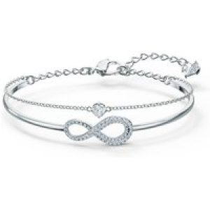 Swarovski Rhodium Plated Infinity White Cubic Zirconia Bangle 5520584