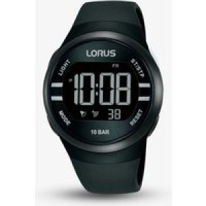 Lorus Mens Digital Black Rubber Strap Watch R2333NX9