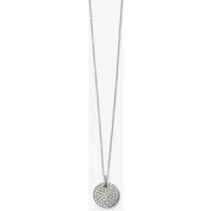 Silver Pave Cubic Zirconia Disc Pendant N3744C