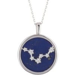 Latelita Womens Zodiac Lapis Lazuli Gemstone Star Constellation Pendant Necklace Silver Pisces – Blue Sterling Silver – One Size