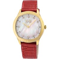 Gevril WoMens Morcote Swiss Diamond Watch White MOP, Genuine Italian Leather - Gold - One Size - Image 2