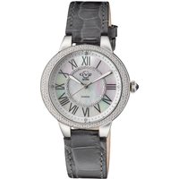 Gevril GV2 Astor II 9140-L9 Swiss Quartz WoMens MOP Dial Grey Leather Diamond Watch - One Size - Image 2